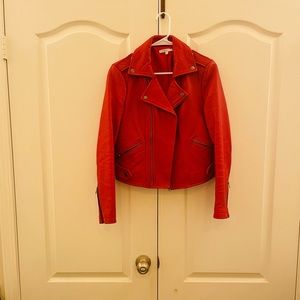 NWOT Rebecca Minkoff Leather Jacket (Red; S)